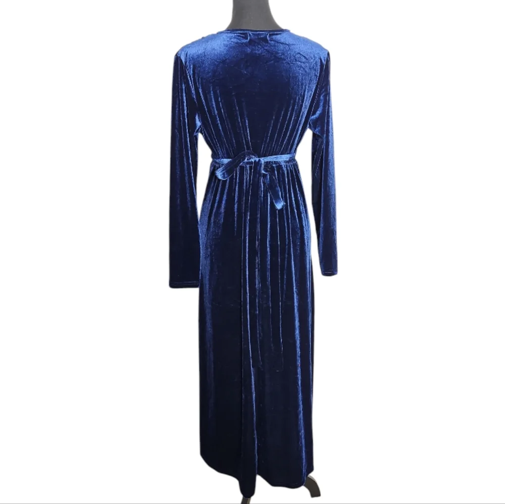 WOMEN'S VELVET WRAP DRESS